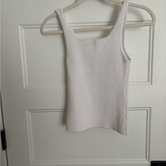 Structured Ribbed Cream Tank Top - Picture 2 of 2